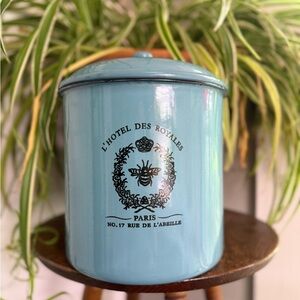 3 Piece set vintage Blue L'Hôtel des Royales Paris Canister